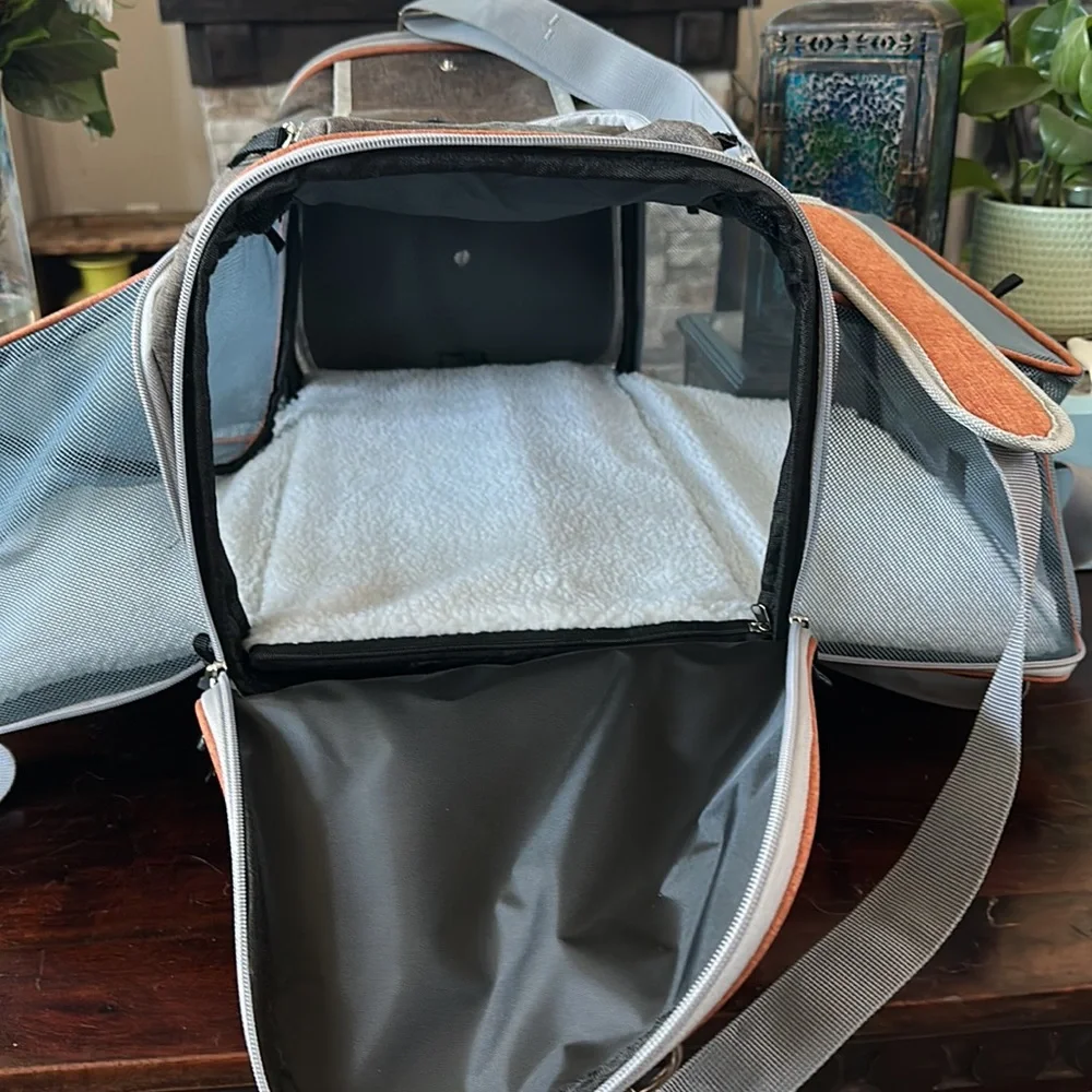 Brown Pet Carrier with Wheels